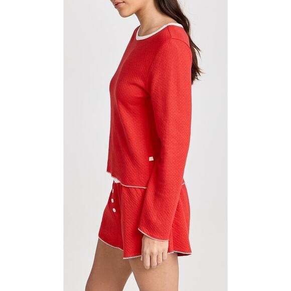 We Are Cozyland Ellie Long Sleeve Tee in Cherry - S - Picture 4 of 5